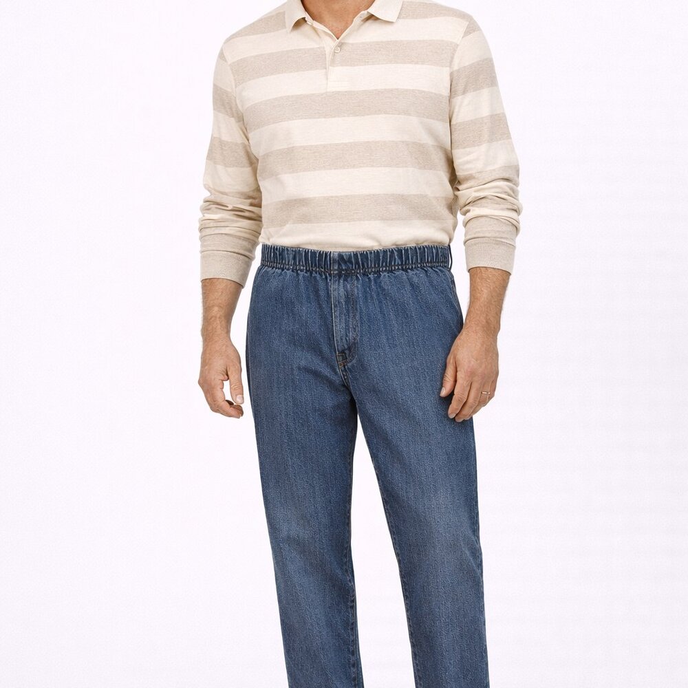 Lands End Pull Up Jeans 36X28 Tapered Pants